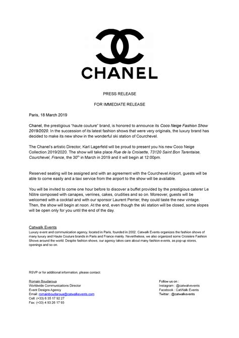 chanel press release|chanel annual report pdf.